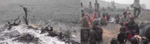 खेत मे बनी झोपडी मे आग लगने से दो मासूमों कि दर्दनाक मौत